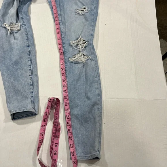 AMERICAN EAGLE DISTRESSED HIGH RISE JEGGIN 8 LONG - Picture 9 of 16